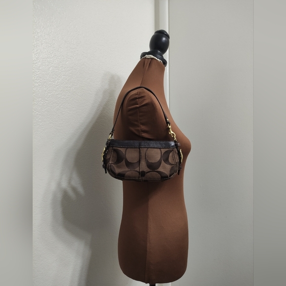 Coach Zoe Signature Wristlet Mini Handbag Brown Chocolate Y2K - Picture 13 of 16